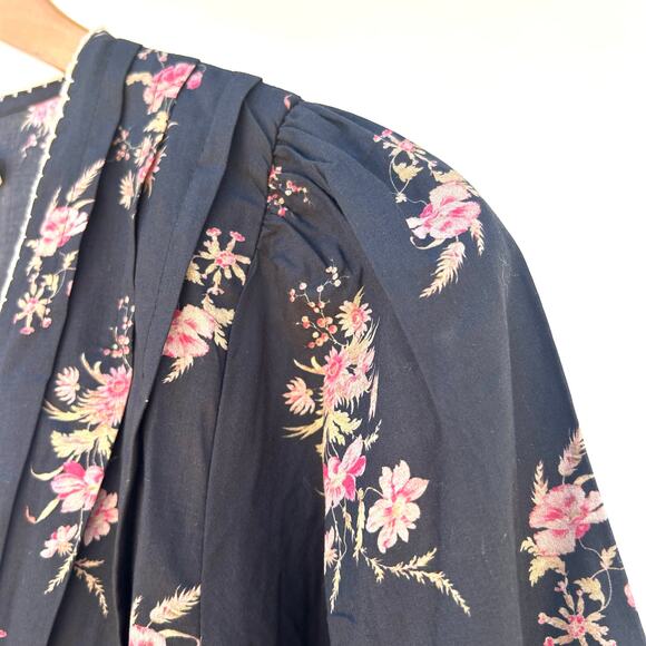 New Christy Dawn The Brigitte Dress Night Bouquet Black Flowers Maxi Small - Picture 9 of 16